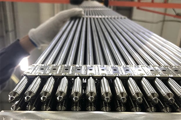Close up photo of light water reactor fuel bundle